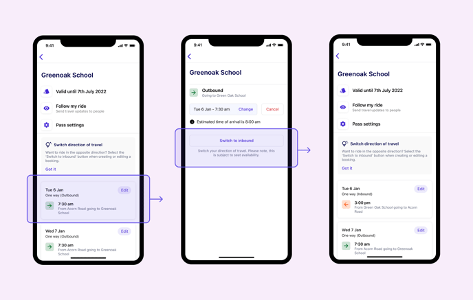 Manage booking - One way pass